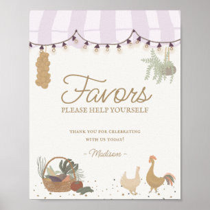 Affiche Pink Farmers Market Farm Favoris frais Signal