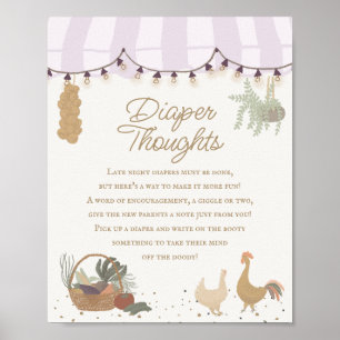 Affiche Pink Farmers Market Farm Fresh Diaper Thoughts