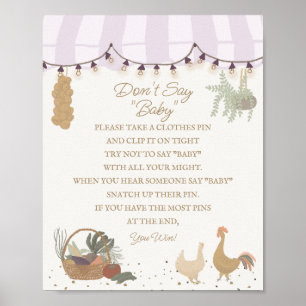 Affiche Pink Farmers Market Farm Fresh Dont Dit Baby Game