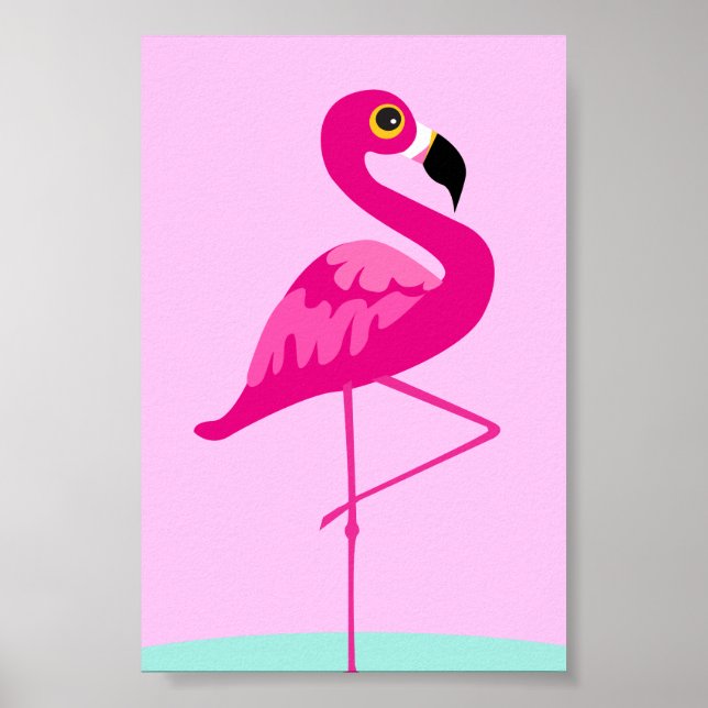 Affiche Pink flamingo tropical (Devant)