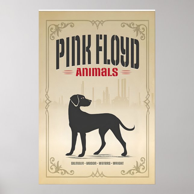 Affiche Pink Floyd, Chien, Conception d'impression origina (Devant)