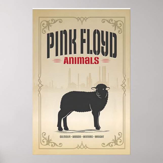 Affiche Pink Floyd, Mouton, Création d'impression original (Devant)