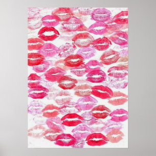 Affiche Pink Girly Kisses