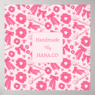 Affiche Pink Girly Scrunchies Pattern Cute Hair Accessory 