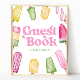 Affiche Pink Green Yellow Popsicle Guest Book Table Signal