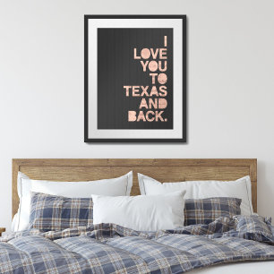 Affiche Pink Grey Aimez-vous au Texas et retour