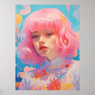 Affiche Pink Haired : L'essence de la féminité