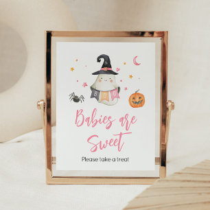 Affiche Pink Halloween Ghost Little Boo Baby sont sucrés
