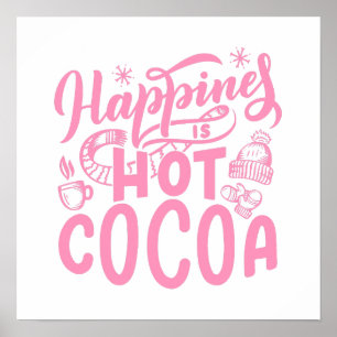 Affiche Pink Happiness est Hot Cocaca Typographie Holiday