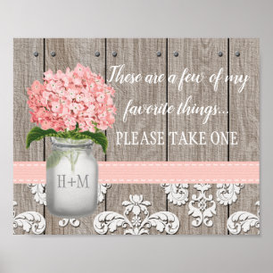 Affiche Pink Hydrangea Mason Jar S'Il Vous Plaît Prendre U