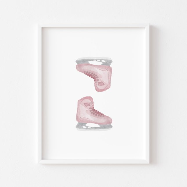Affiche Pink Ice hockey skate art mur (Créateur téléchargé)