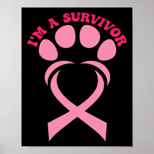 Affiche Pink I'm A Survivor Sensibilisation au cancer du s