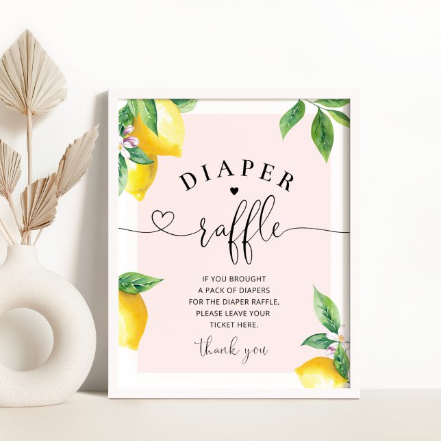 Affiche Pink Lemon diaper signe de tombola (Créateur téléchargé)