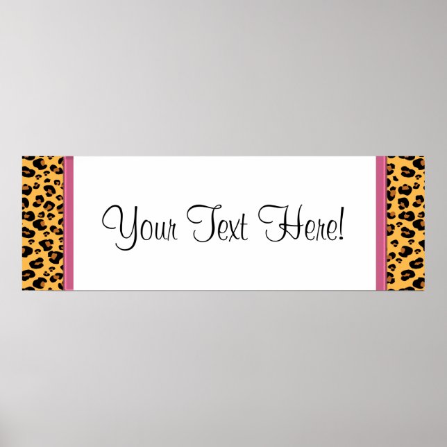 Affiche Pink Leopard Baby Shower Banner (Devant)