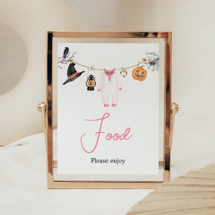 Affiche Pink Little Boo Halloween Baby shower