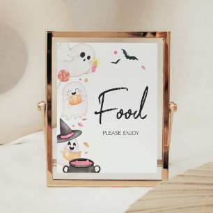 Affiche Pink Little Boo Halloween Baby shower