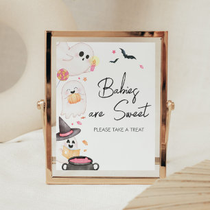 Affiche Pink Little Boo Halloween Les bébés sont doux