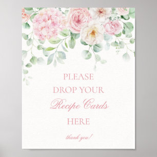 Affiche Pink Love in Bloom Floral Hydrangea Partager une r