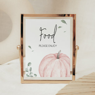 Affiche Pink minimaliste Baby shower Citrouille