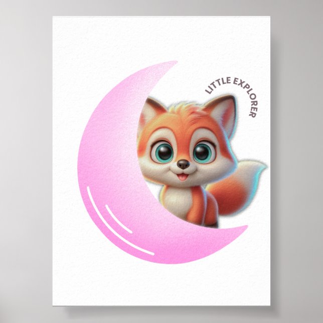 Affiche Pink Moon Fox Wall Art (Devant)