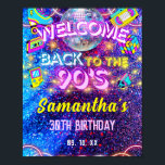 Affiche Pink Neon Llow Retour À L'Accueil D'Anniversaire D<br><div class="desc">Transportez vos invités à l'époque vibrante des années 1990 avec notre Neon Glow Birthday Party design, qui capte l'essence des années 90 avec leurs couleurs néons audacieuses et vives, rappelant les signes et les modes iconiques du néon de l'époque. Les roses fluorescentes, les bleus électriques, les jaunes de néon et...</div>