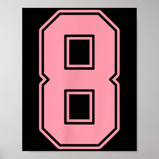 Affiche Pink Number 8 Jersey Player Uniform #8  (Devant)
