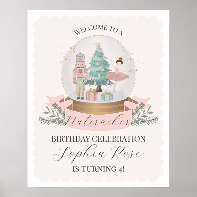 Affiche Pink Nutcracker Ballet anniversaire bienvenue (Devant)