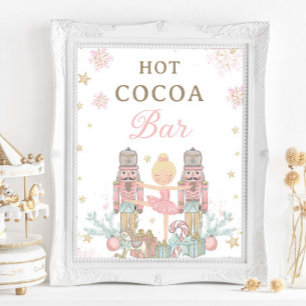 Affiche Pink Nutcracker Winter Onederland Hot Cocoa Bar