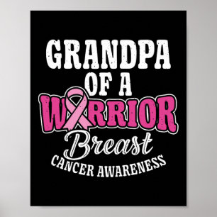 Affiche Pink Octobre Grand-Père D'Un Guerrier Cancer Du Se