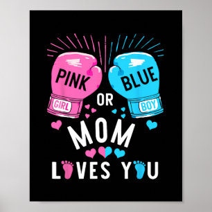Affiche Pink or Blue Maman Vous Aime Boxer Genre Révéler P