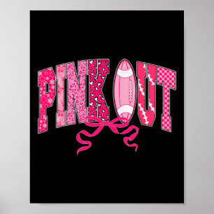 Affiche Pink Out Football Pink Ribbon Bow Cancer du sein A