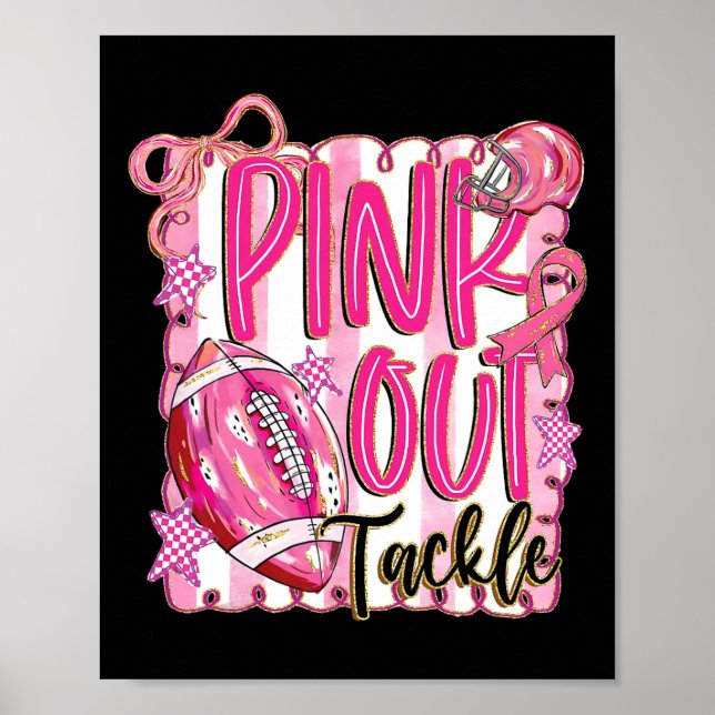 Affiche Pink Out Tackle cancer du sein Sensibilisation Rub (Devant)