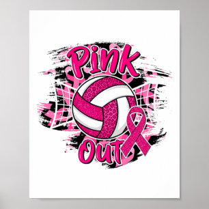 Affiche Pink Out Volleybyll Soutien de sensibilisation au