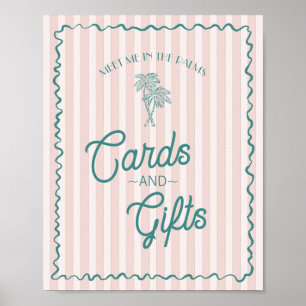 Affiche Pink Palm Springs Pastel Beach Cartes & Cadeaux