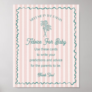 Affiche Pink Palm Springs Pastel Beach Conseil pour bébé