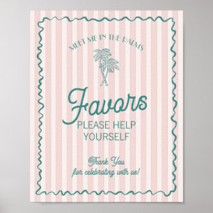 Affiche Pink Palm Springs Pastel Beach Faveurs