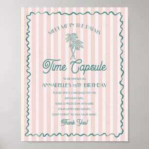 Affiche Pink Palm Springs Pastel Beach Time Capsule
