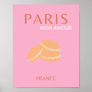 Affiche Pink Paris Travel Art Retro Art Preppy Art Decor 