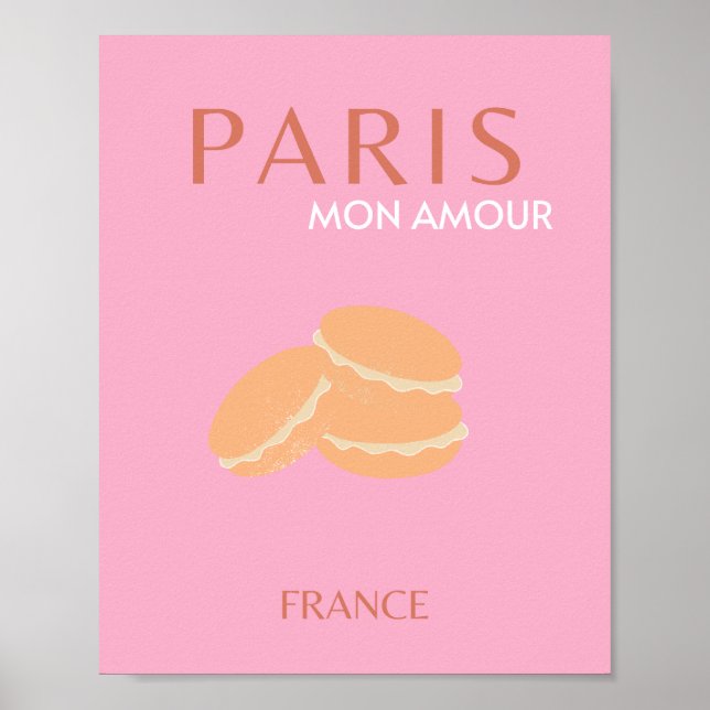 Affiche Pink Paris Travel Art Retro Art Preppy Art Decor  (Devant)