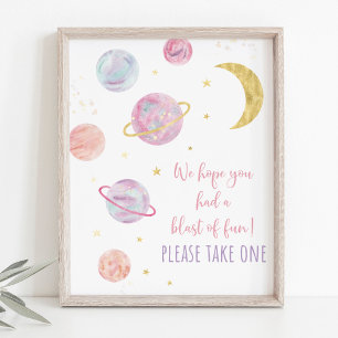 Affiche Pink Pastel Galaxy Space Signet favori Anniversair