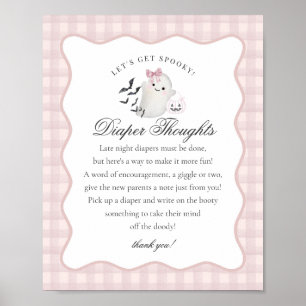Affiche Pink Pastel Little Boo Ghost Diaper Pensées