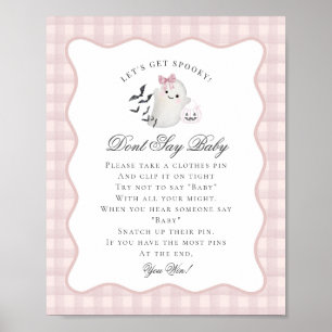 Affiche Pink Pastel Little Boo Ghost Ne Dit Pas Baby Game