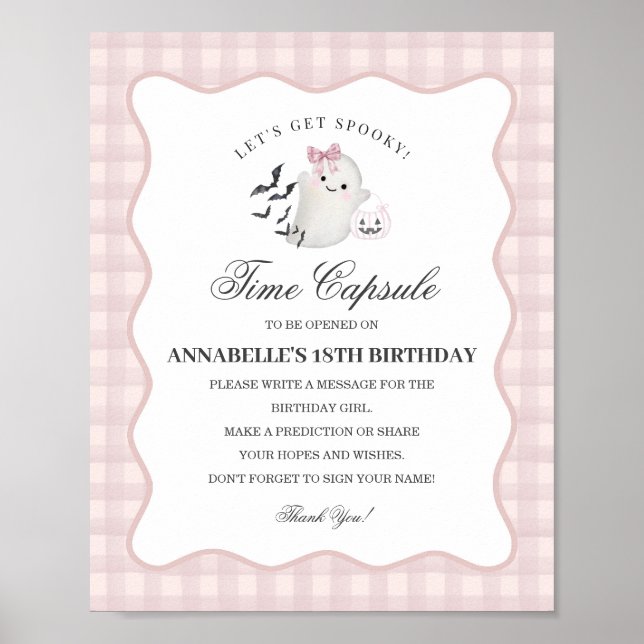 Affiche Pink Pastel Little Boo Ghost Time Capsule Game (Devant)