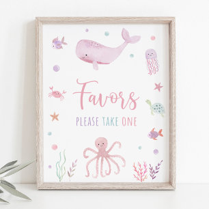 Affiche Pink Pastel Under the Sea Signet favori Anniversai