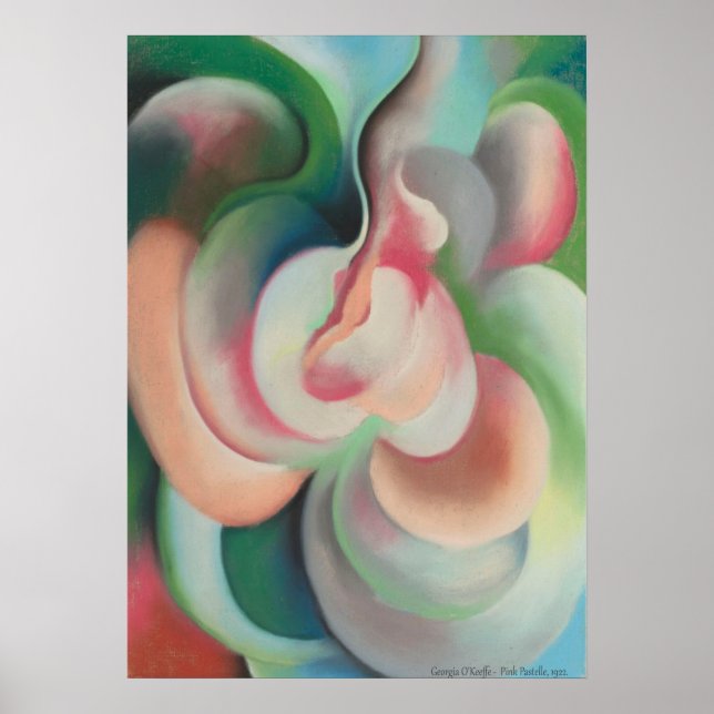 Affiche Pink Pastelle par Georgia O'Keeffe - Abstraction (Devant)