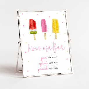 Affiche Pink Popsicle Baby shower Maman Osa Bar