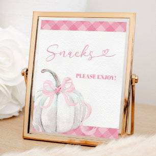 Affiche Pink Preppy Citrouille Girl Anniversaire Snacks Po