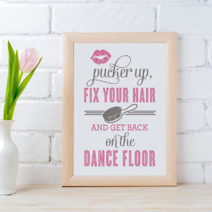 Affiche Pink Pucker up et réparer vos cheveux femmes toile