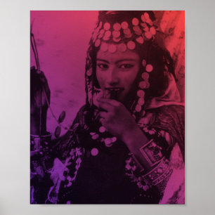 Affiche Pink Red Maghreb Ouled Naïl Berber Girl Female Pos