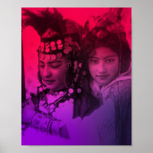 Affiche Pink Red Maghreb Ouled Naïl Berber Girl Female Pos